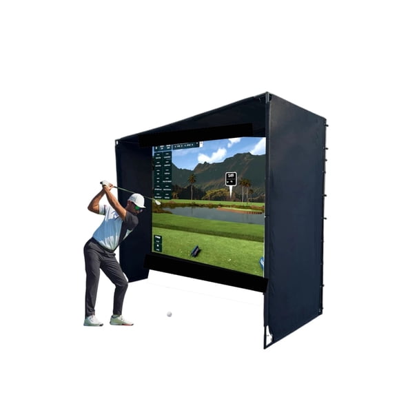Glide Gear - Golf Practice Simulator Backdrop Complete Enclosure Poles & Impact Screen - 10' x 8'
