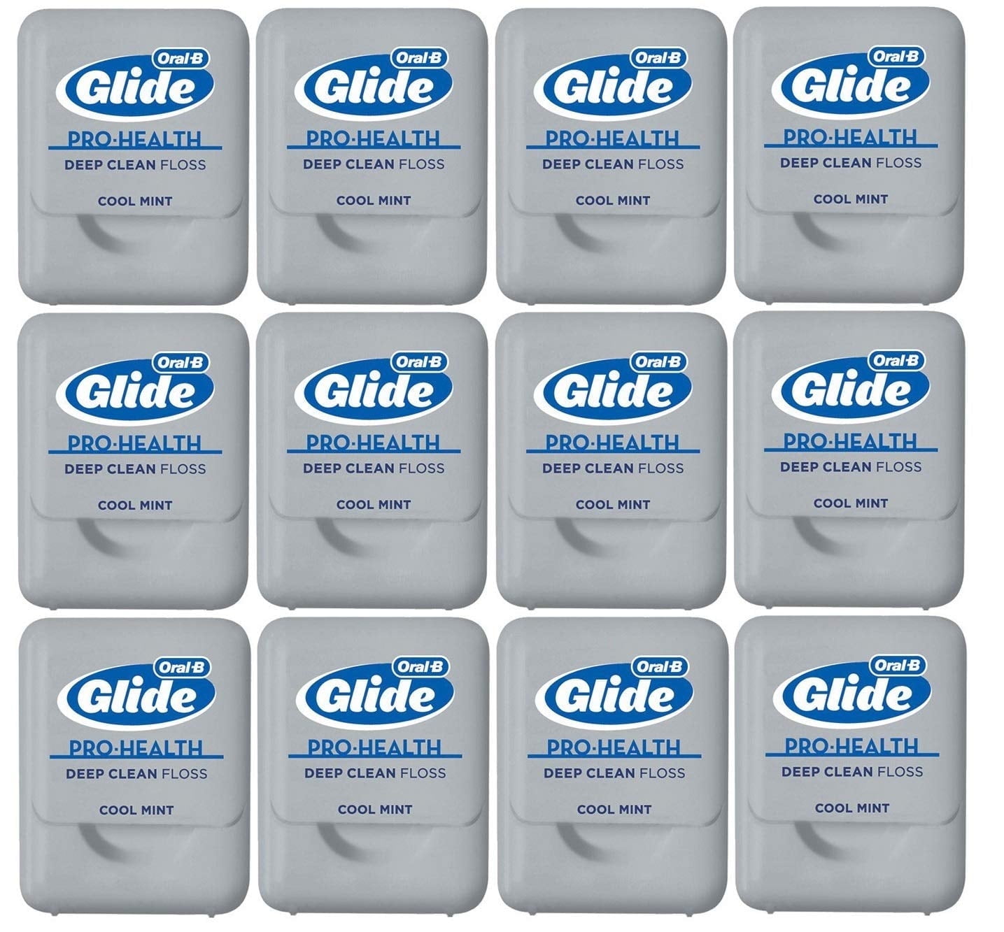 Glide Oral-B Pro-Health Deep Clean Floss, Cool Mint, Small Size 4 meters (4.3 yards) - Pack of 12