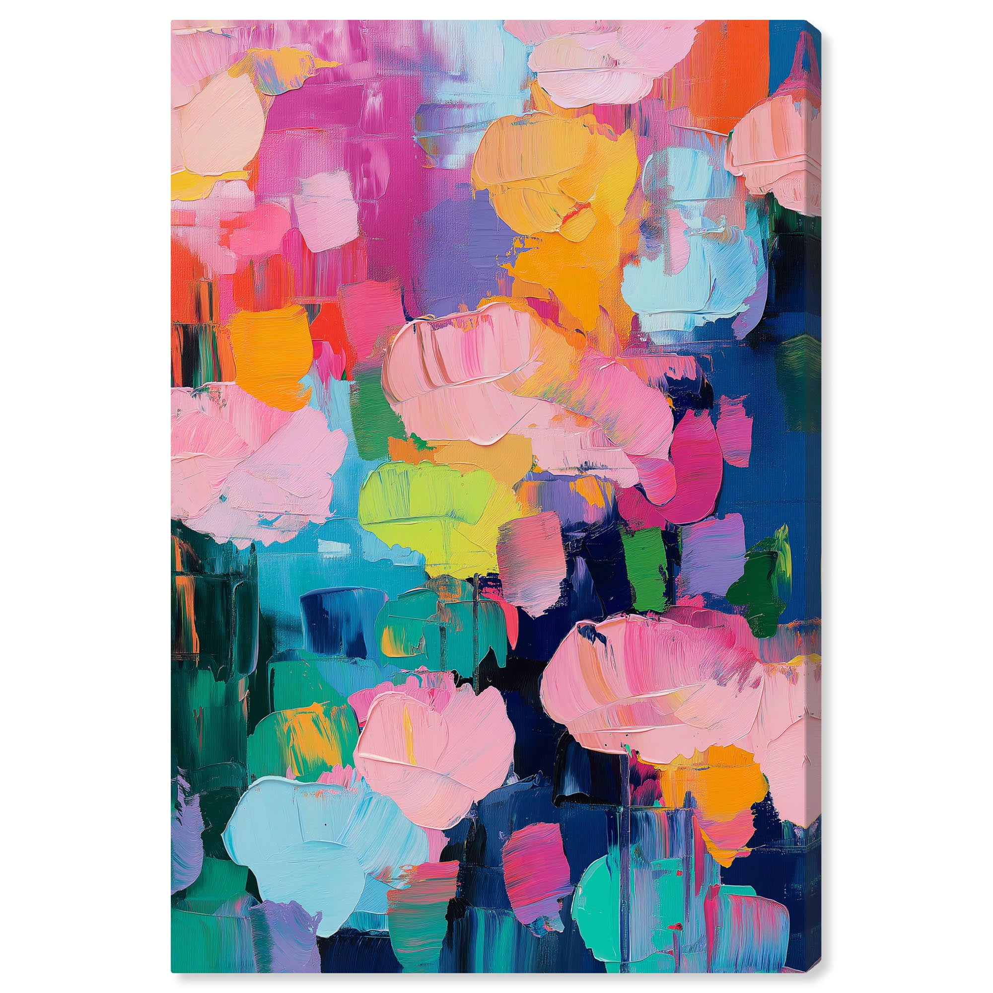Vibrant Multicolor Abstract Canvas Art, 24" x 16"