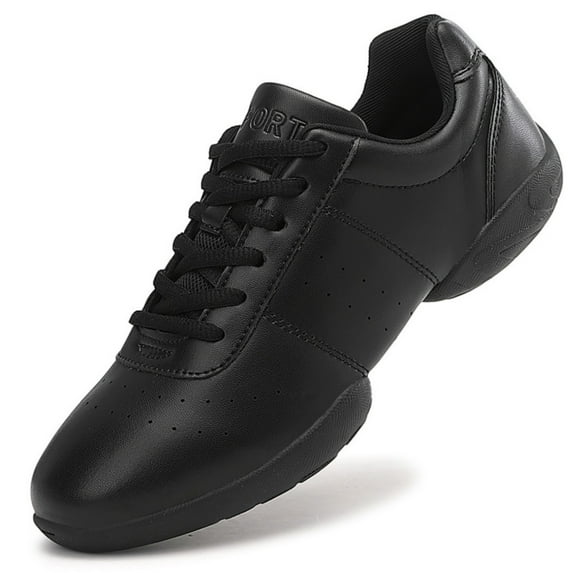 GlideMoves Black Cheer Shoes Girls Jump Tumbling Women Exercise Aerobic Fitness Dance Training Youth School Student Team Athletic Competition Big Kid Size 2