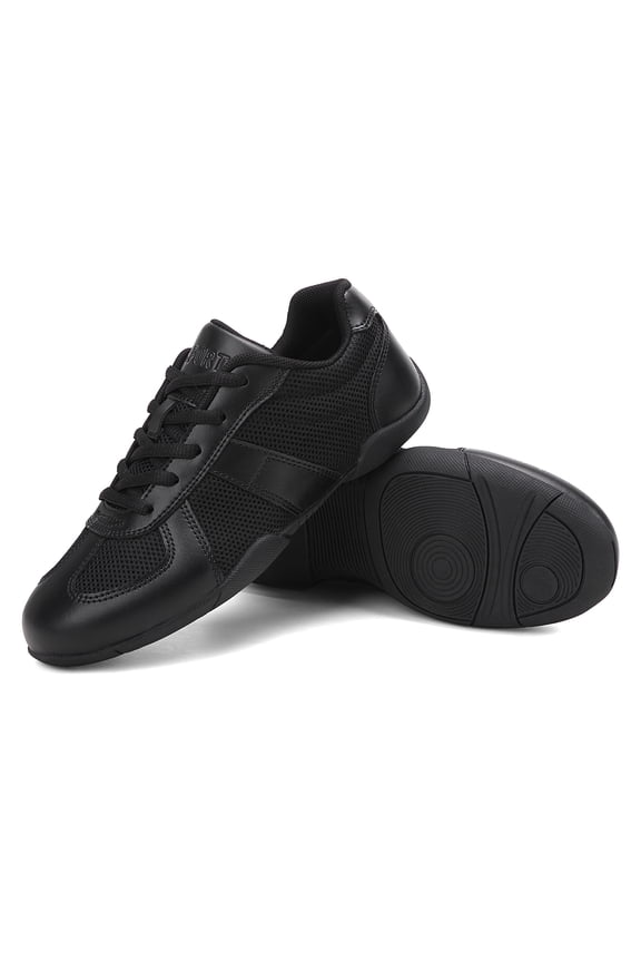 Black Cheer Shoes Girls Jump Tumbling Women Exercise Aerobic Fitness Dance Training Youth School Student Team Athletic Competition Big Kid Size 1.5