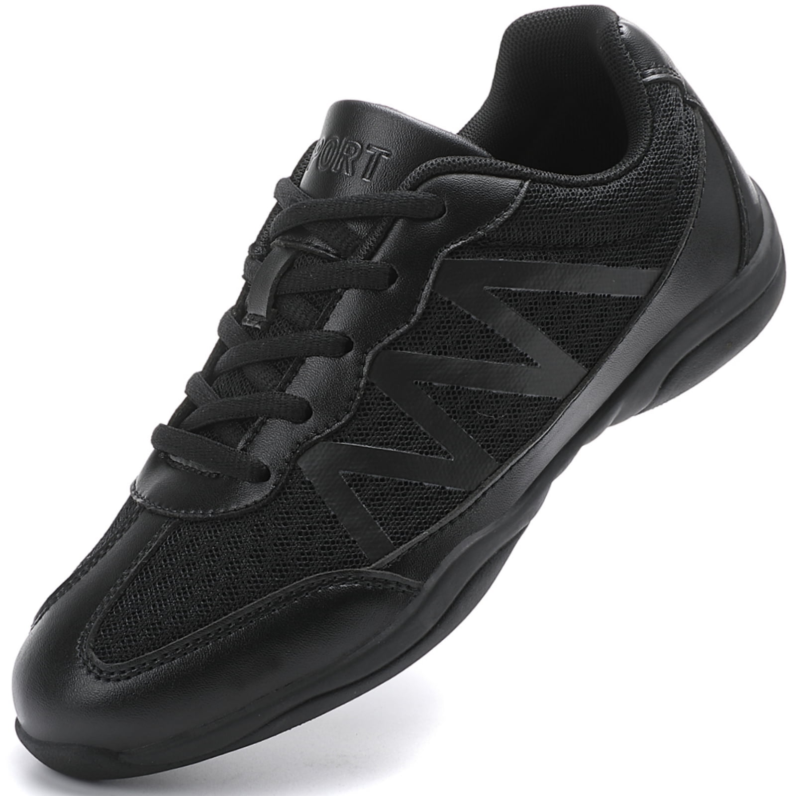 GlideMoves Black Cheer Shoes Girls Jump Tumbling Women Exercise Aerobic Fitness Dance Training Youth School Student Team Athletic Competition Women 7