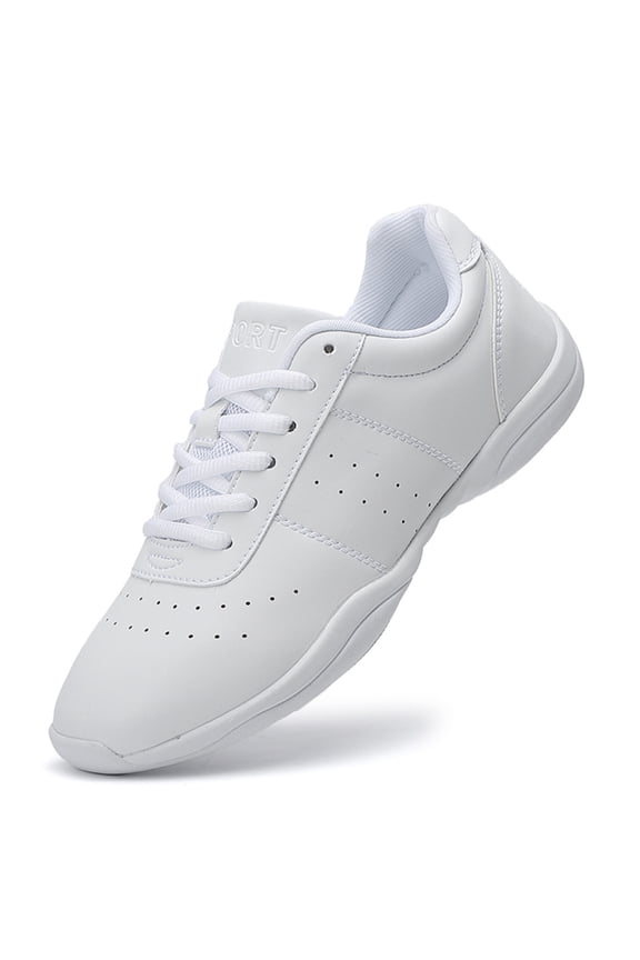 Cheer Shoes Girls White Jump Tumbling Women Exercise Aerobic Fitness Dance Training Youth School Student Team Athletic Competition Big Kid Size 3.5