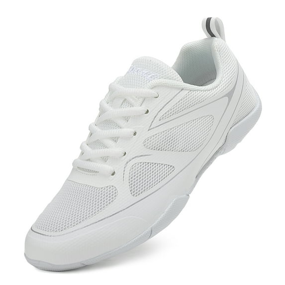 GlideMoves White Cheer Shoes Girls Dance Sneakers Women Tennis Training Competition Tumbling Athletic Youth Hip Hop 2522 Big Kid Size 4