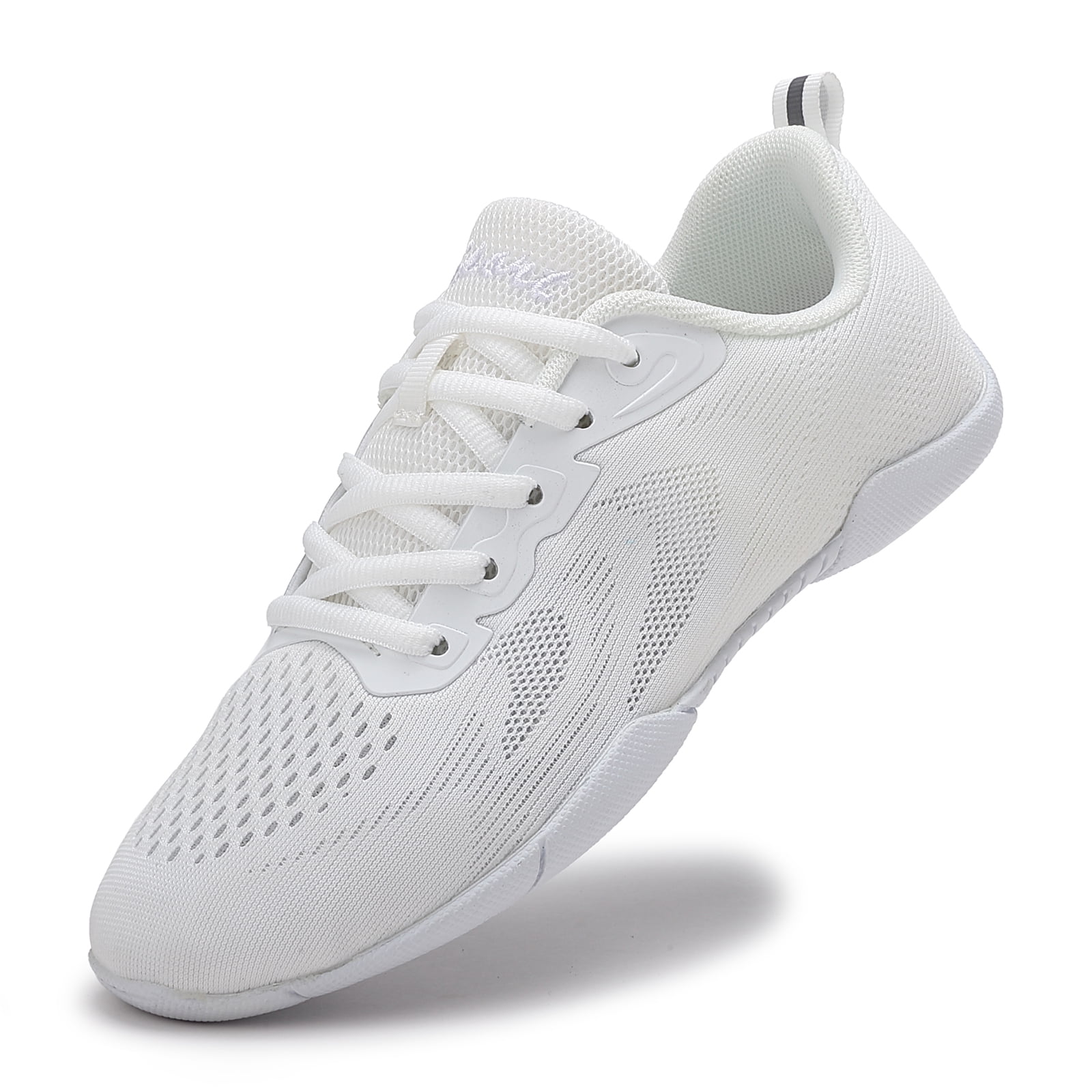 GlideMoves White Cheer Shoes Girls Dance Sneakers Women Training Competition Tumbling Athletic Mesh style breathable 2527 Big Kid Size 2.5