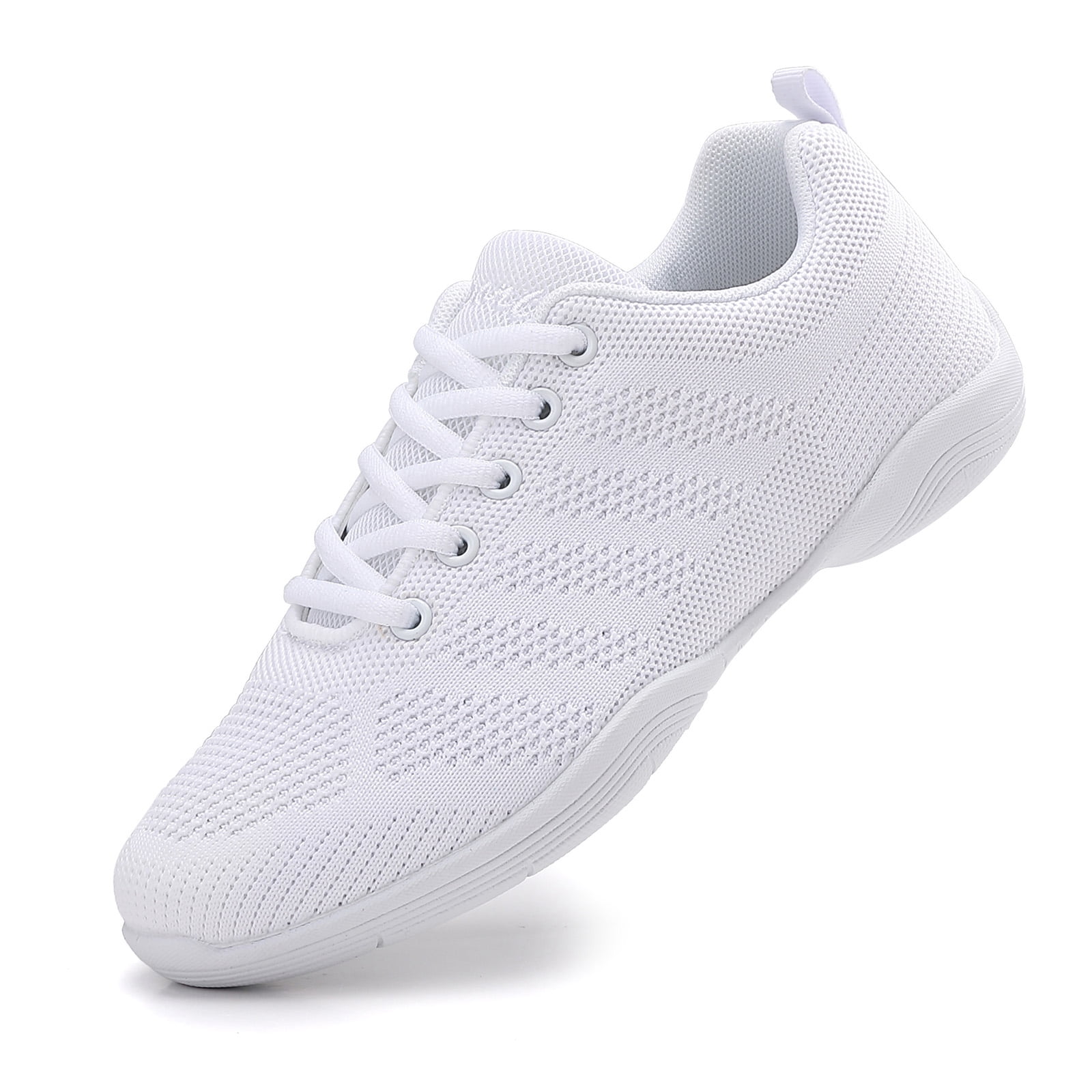 GlideMoves White Cheer Shoes Girls Dance Sneakers Women Training Competition Tumbling Athletic Mesh style breathable 2323 Big Kid Size 2