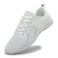 thumbnail image 1 of GlideMoves White Cheer Shoes Girls Dance Sneakers Women Training Competition Tumbling Athletic Mesh style breathable 2527 Big Kid Size 3.5, 1 of 7