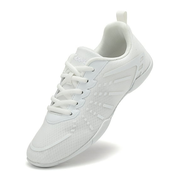 GlideMoves White Cheer Shoes Girls Dance Sneakers Women Training Competition Tumbling Athletic Mesh style breathable Women 8.5