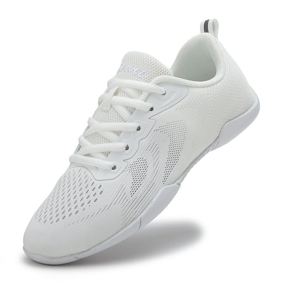 GlideMoves White Cheer Shoes Girls Dance Sneakers Women Training Competition Tumbling Athletic Mesh style breathable 2527 Women 8.5