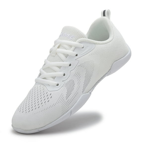GlideMoves White Cheer Shoes Girls Dance Sneakers Women Training Competition Tumbling Athletic Mesh style breathable 2527 Women 8.5