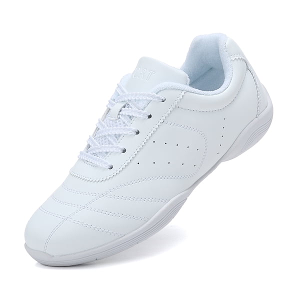 GlideMoves White Cheer Shoes Girls Jump Tumbling Women Exercise Aerobic Fitness Dance Training Youth School Student Team Athletic Competition 2555 Women 7.5