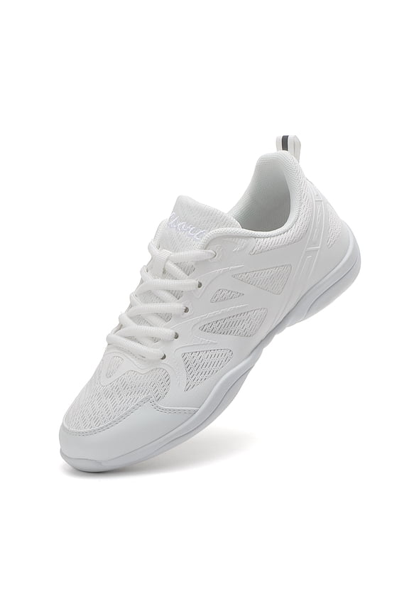 White Cheer Shoes Girls Jump Tumbling Women Exercise Aerobic Fitness Dance Training Youth School Student Team Athletic Competition Big Kid Size 1.5