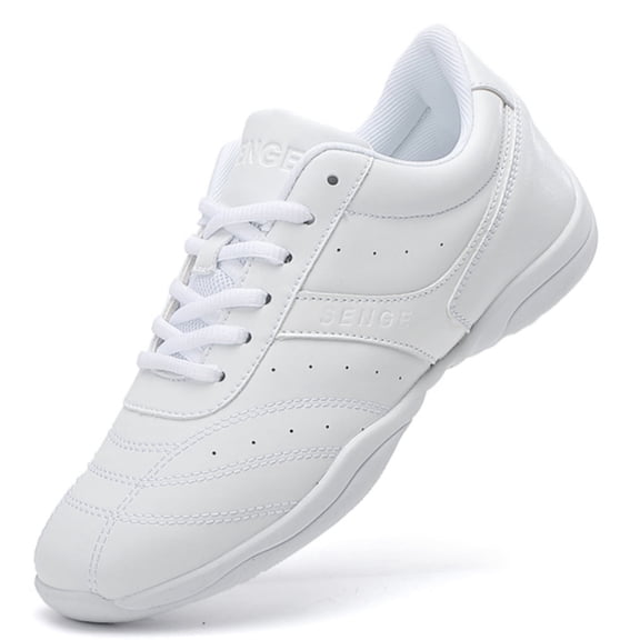 GlideMoves White Cheer Shoes Girls Jump Tumbling Women Exercise Aerobic Fitness Dance Training Youth School Student Team Athletic Competition SG01 Women 6.5