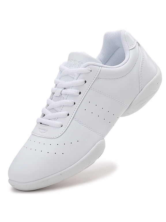 White Cheer Shoes Girls Jump Tumbling Women Exercise Aerobic Fitness Dance Training Youth School Student Team Athletic Competition Women 11.5