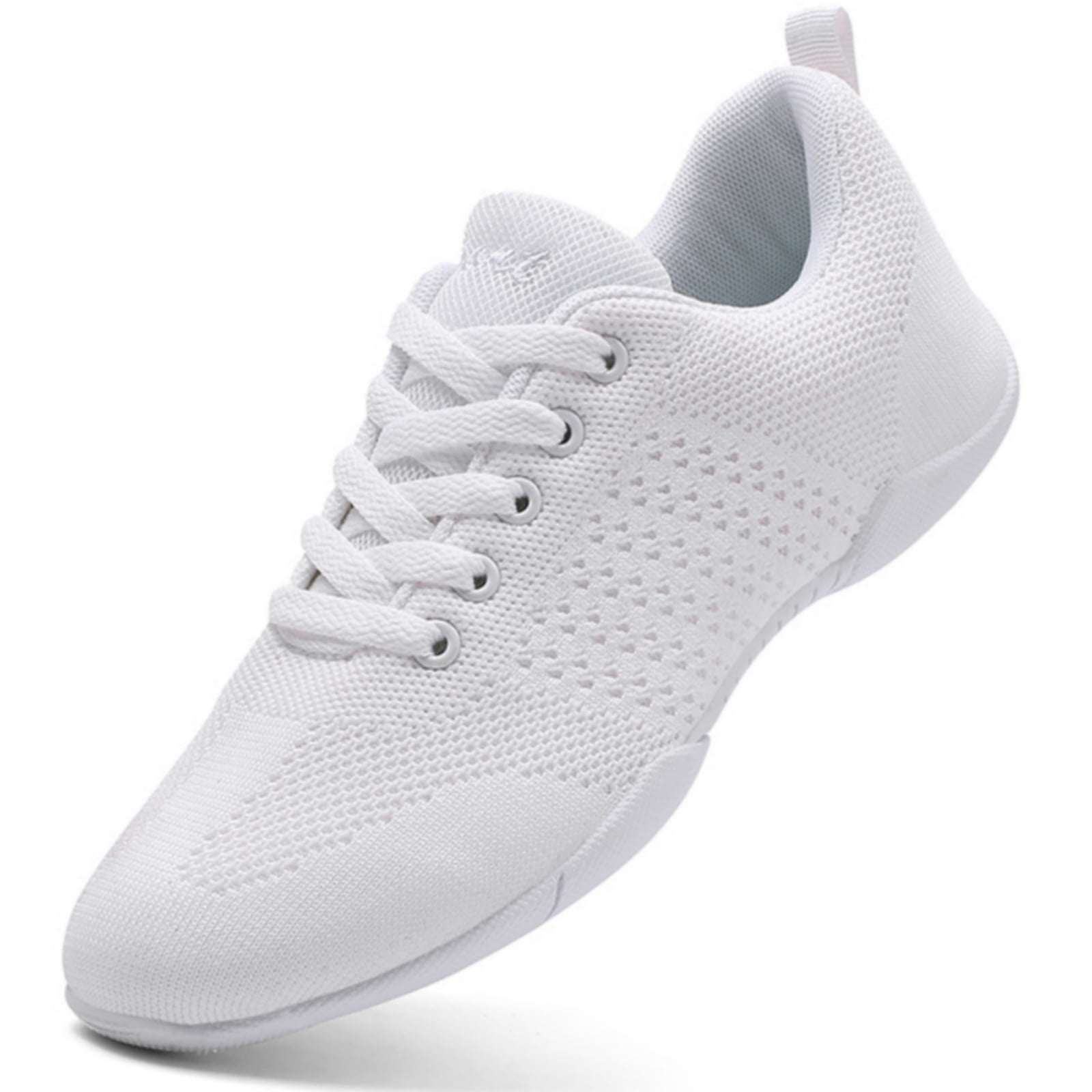 GlideMoves White Cheer Shoes Girls lightweight Dance Sneakers Women Training Competition Tumbling Athletic Mesh style breathable Little Kid Size 13