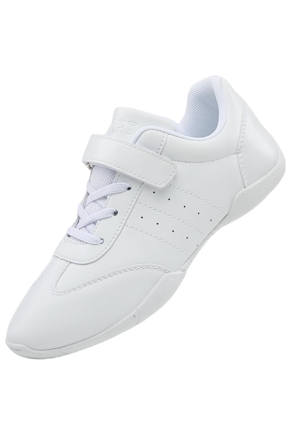 White Girls Cheerleading Dancing Shoes Youth Team Athletic Training Tennis Walking Breathable Competition Cheer Sneakers Little Kid Size 13
