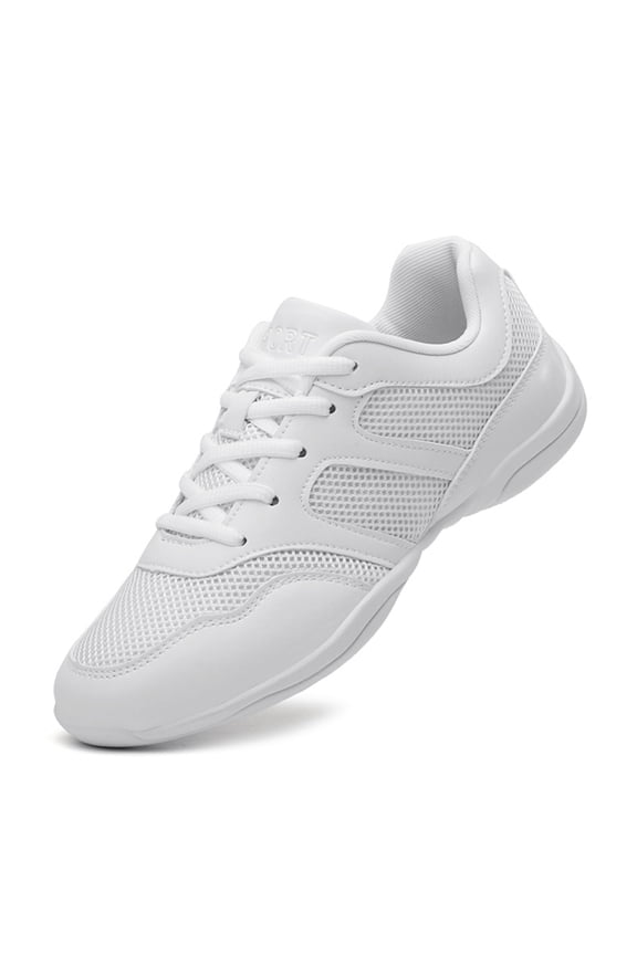 White Girls Cheerleading Dancing Shoes Youth Team Athletic Training Tennis Walking Breathable Competition Cheer Sneakers 2128 Women 7.5