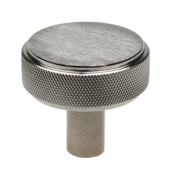 GlideRite 1-1/2 Inch Solid Round Knurled Satin Nickel Cabinet Knob