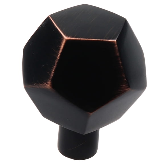 GlideRite 1-1/2 in. Solid Faceted Cabinet Knob, Oil Rubbed Bronze, Pack of 5