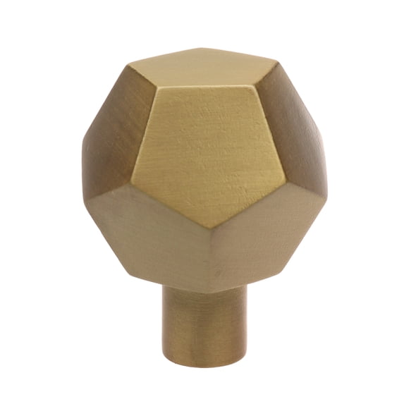 GlideRite 1-1/2 in. Solid Faceted Cabinet Knob, Satin Gold