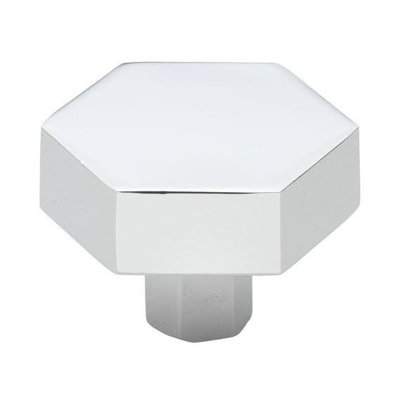 GlideRite 1-1/2 in. Solid Hexagon Cabinet Knobs, Polished Chrome, Pack of 5