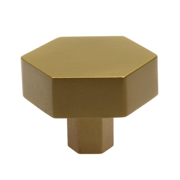 GlideRite 1-1/2 in. Solid Hexagon Cabinet Knobs, Satin Gold, Pack of 10