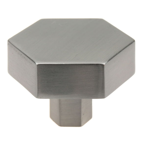 GlideRite 1-1/2 in. Solid Hexagon Cabinet Knobs, Satin Nickel, Pack of 25