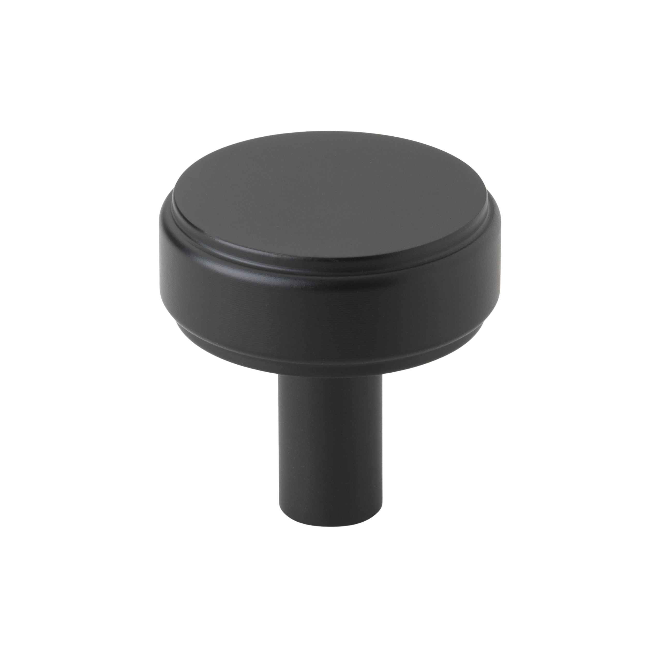 GlideRite 1-1/2 in. Solid Round Cabinet Knob, Matte Black