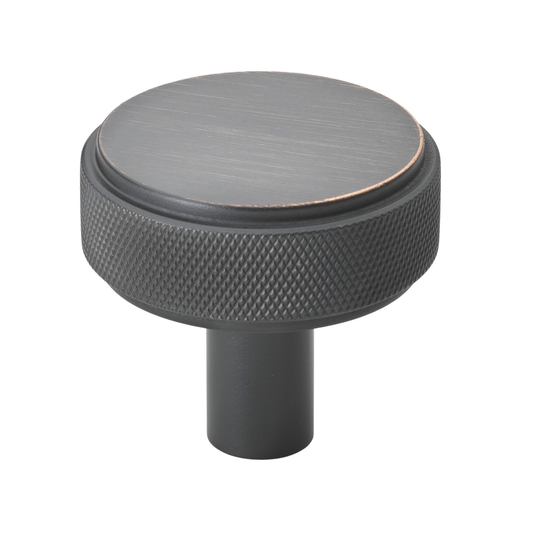 GlideRite 1-1/2 in. Solid Round Knurled Cabinet Knob, Oil Rubbed Bronze, Pack of 10