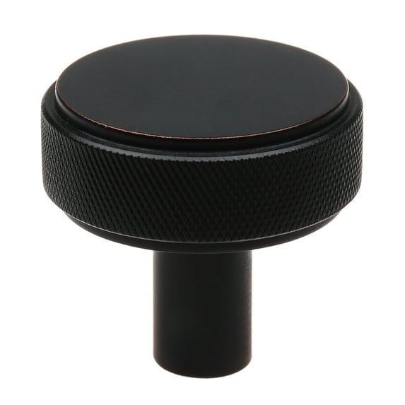 GlideRite 1-1/2 in. Solid Round Knurled Cabinet Knob, Oil Rubbed Bronze, Pack of 25