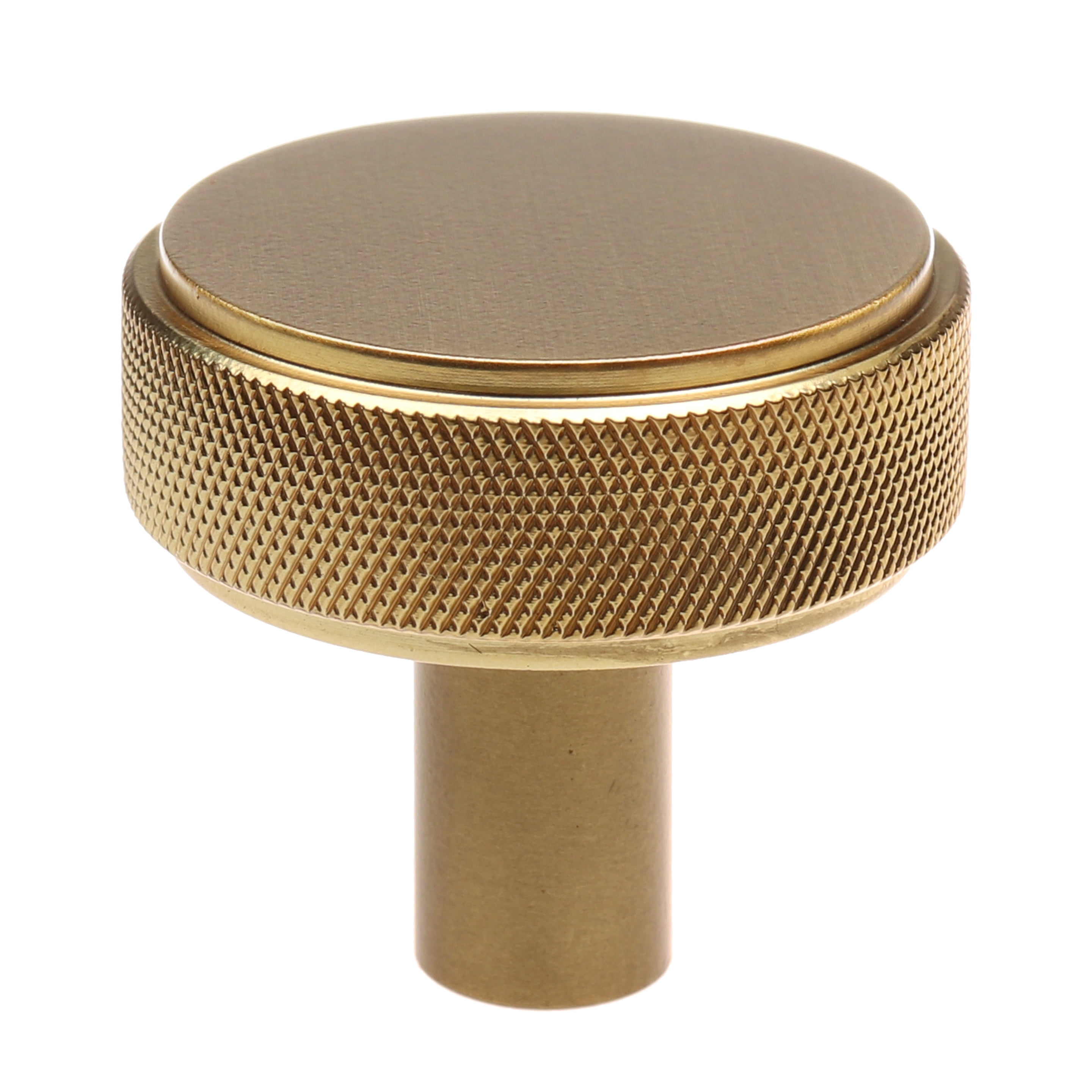 GlideRite 1-1/2 in. Solid Round Knurled Cabinet Knob, Satin Gold, Pack of 25