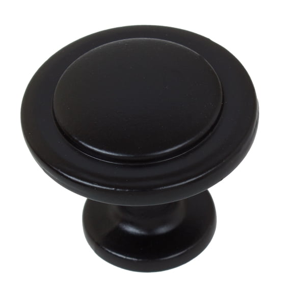 GlideRite 1-1/4 in. Classic Round Ring Cabinet Knob, Matte Black
