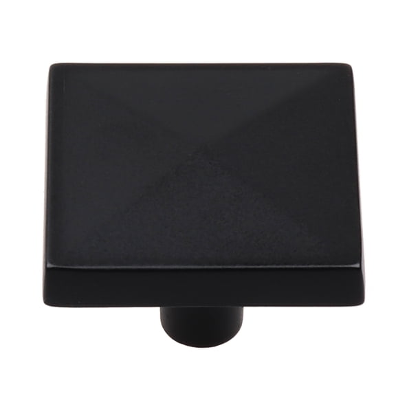GlideRite 1-1/4 in. Classic Square Pyramid Cabinet Knob, Matte Black