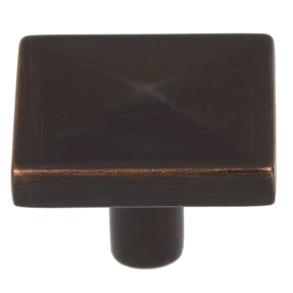 GlideRite 1-1/4 in. Classic Square Pyramid Cabinet Knob, Oil Rubbed Bronze
