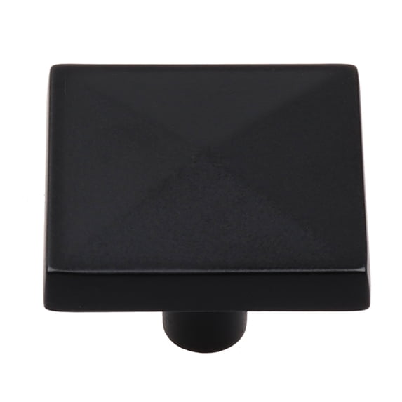 GlideRite 1-1/4 in. Classic Square Pyramid Cabinet Knobs, Matte Black, Pack of 10