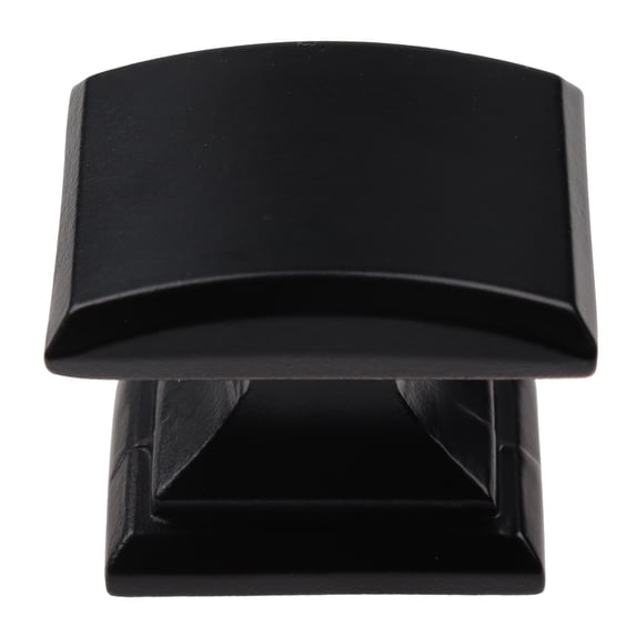 GlideRite 1-1/4 in. Domed Convex Square Cabinet Knob, Matte Black