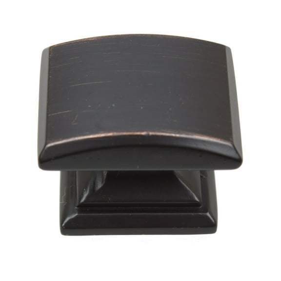 GlideRite 1-1/4 in. Domed Convex Square Cabinet Knob, Oil Rubbed Bronze, Pack of 10