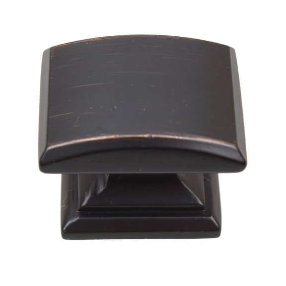GlideRite 1-1/4 in. Domed Convex Square Cabinet Knob, Oil Rubbed Bronze