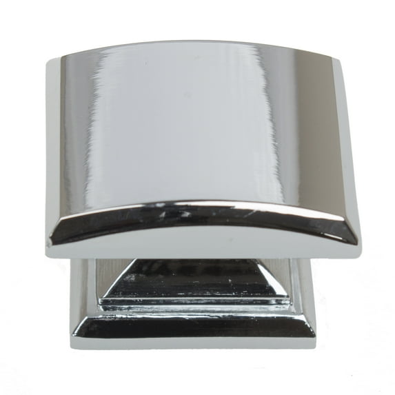 GlideRite 1-1/4 in. Domed Convex Square Cabinet Knob, Polished Chrome
