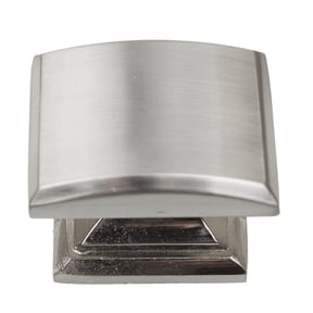 GlideRite 1-1/4 in. Domed Convex Square Cabinet Knob, Satin Nickel