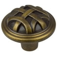 thumbnail image 1 of GlideRite 1-1/4 in. Round Braided Cabinet Knob, Antique Brass, Pack of 10, 1 of 5
