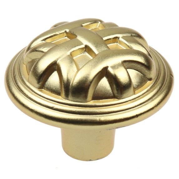 GlideRite 1-1/4 in. Round Braided Cabinet Knobs, Brass Gold, Pack of 5
