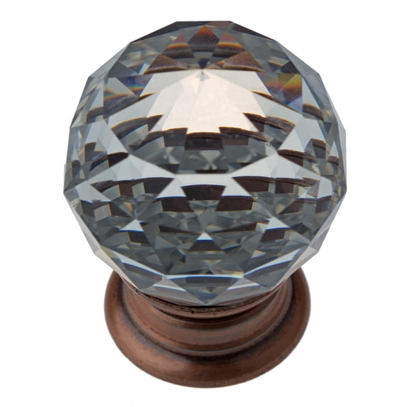 GlideRite 1-1/4 in. Round K9 Crystal Cabinet Knob, Oil Rubbed Bronze Base