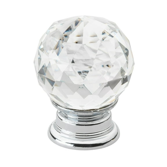 GlideRite 1-1/4 in. Round K9 Crystal Cabinet Knob, Polished Chrome Base, Pack of 10