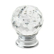 GLIDERITE HARDWARE GlideRite 1-1/4 in. Round K9 Crystal Cabinet Knob, Polished Chrome Base, Pack of 10