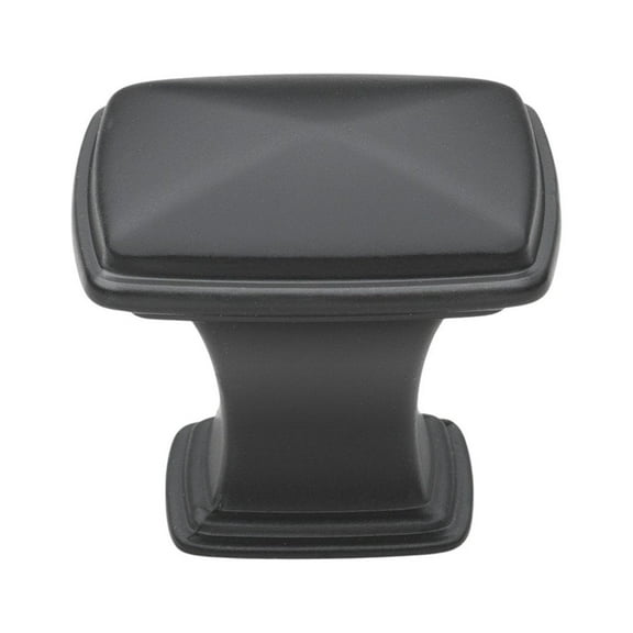 GlideRite 1-1/4 in. Square Cabinet Knob, Matte Black, Pack of 10