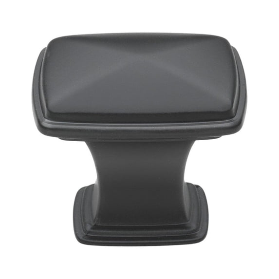 GlideRite 1-1/4 in. Square Cabinet Knob, Matte Black, Pack of 5
