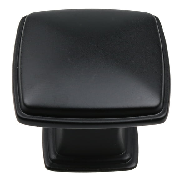 GlideRite 1-1/4 in. Square Cabinet Knob, Matte Black
