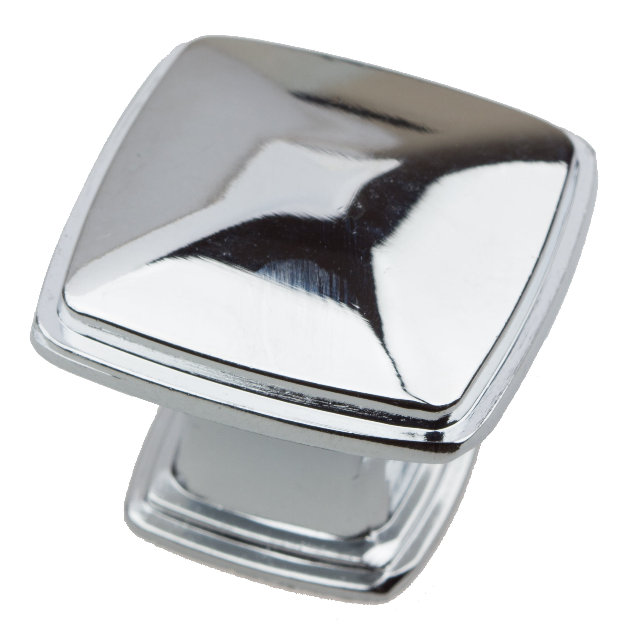 Polished Chrome Square Cabinet Knob with Mounting Hardware