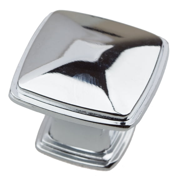 GlideRite 1-1/4 in. Square Cabinet Knob, Polished Chrome